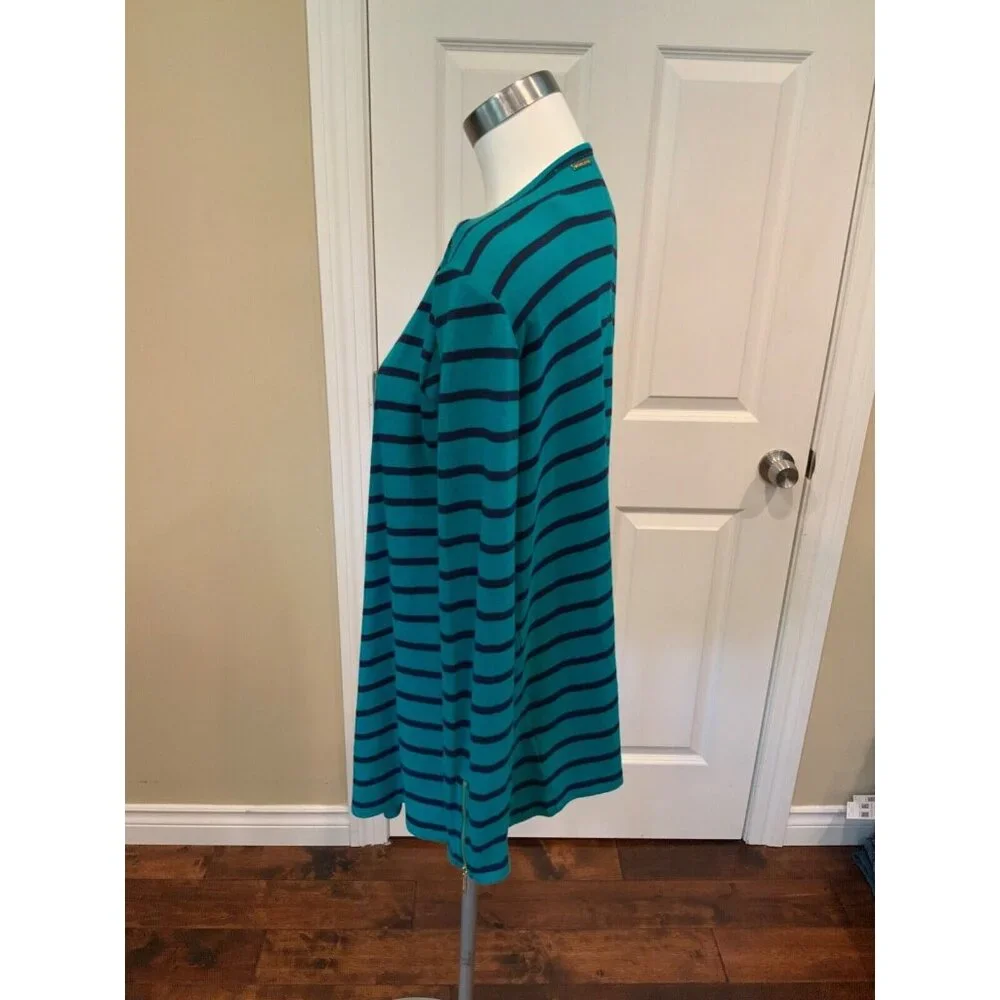 Michael Kors Teal & Blue Striped Cardigan Sweater, Size Medium, NWT!